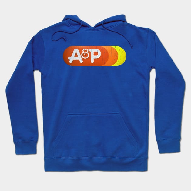 Distressed Vintage A & P logo 70's style Hoodie by offsetvinylfilm